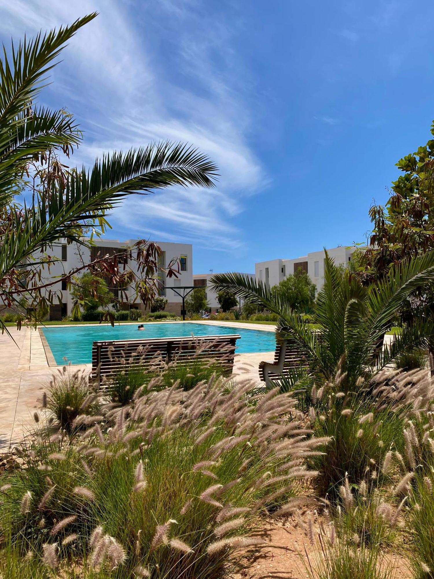 Luxurious Golf & Sea View Beach Apartment With Pool Access - Tamourrit, Taghazout Bay Екстериор снимка